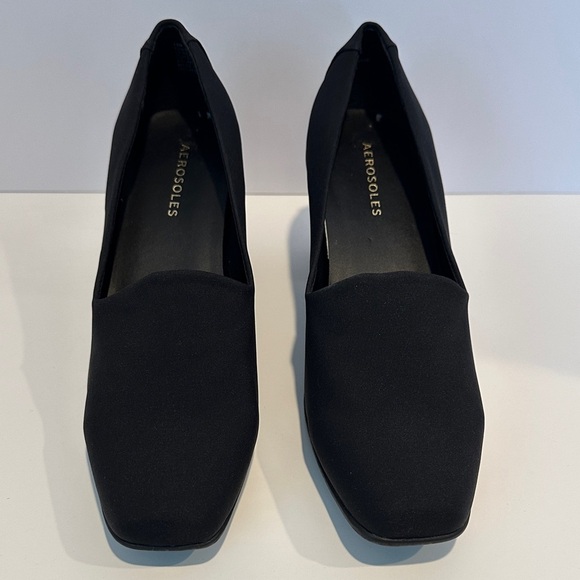 AEROSOLES Women's Midnight Tailored High Heel Pump Black Stretch 10 - Picture 2 of 7